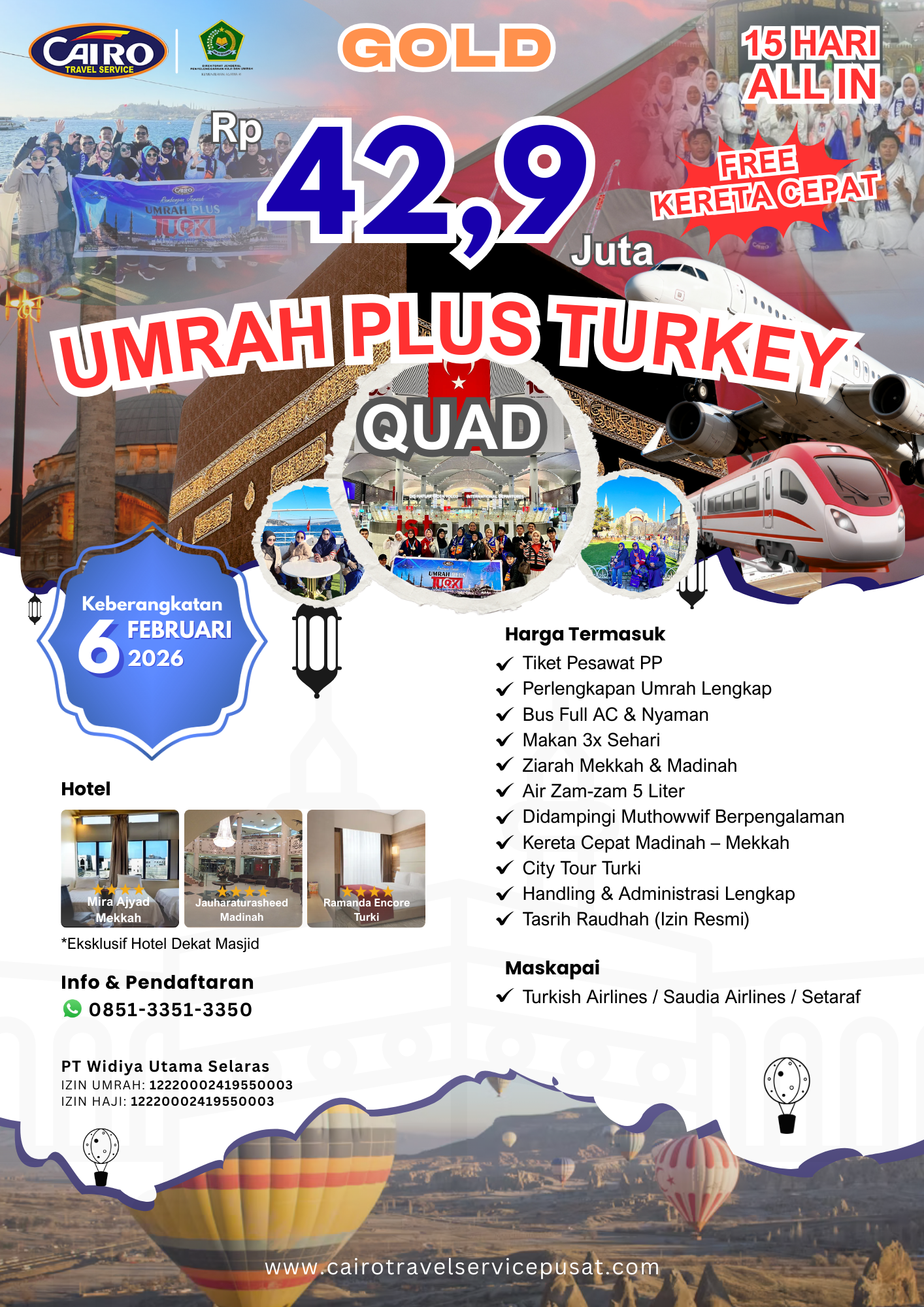 UMROH TURKI 15 HARI 6 FEB