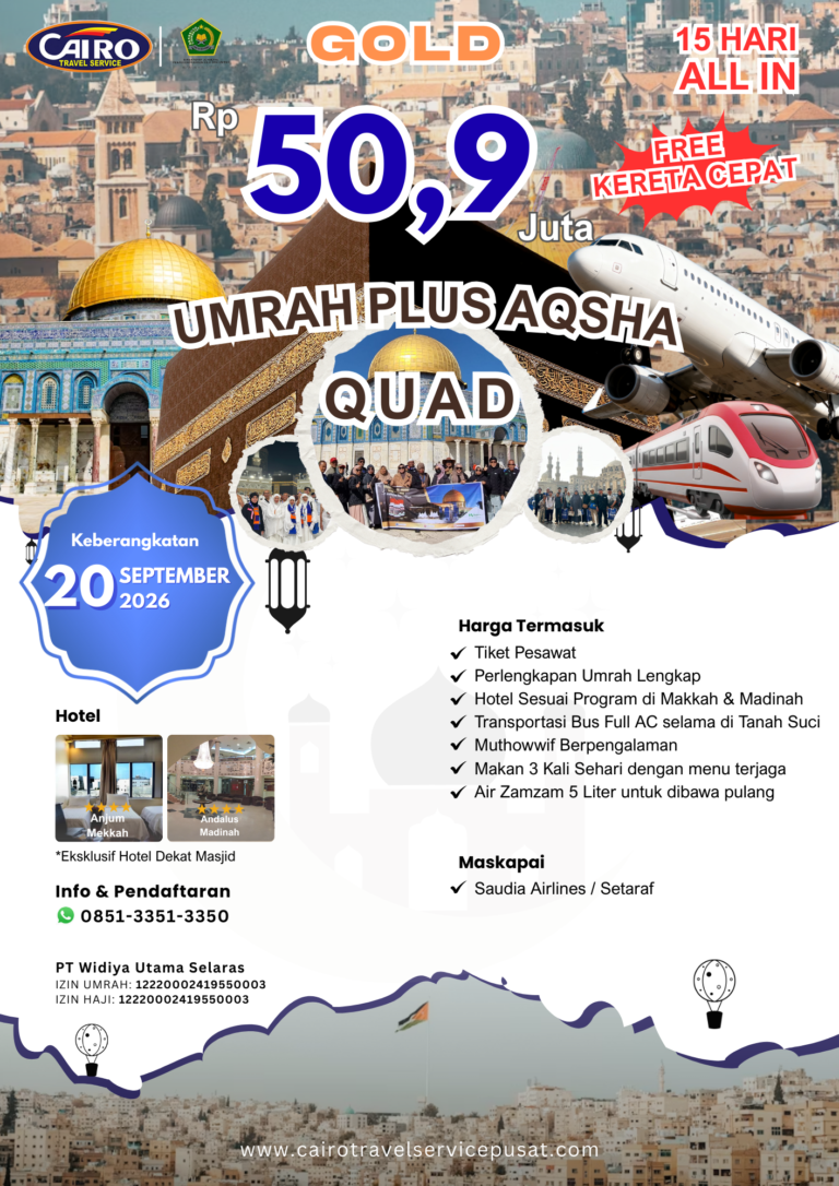 Umroh Plus Aqsha 15 hari 20 Sept